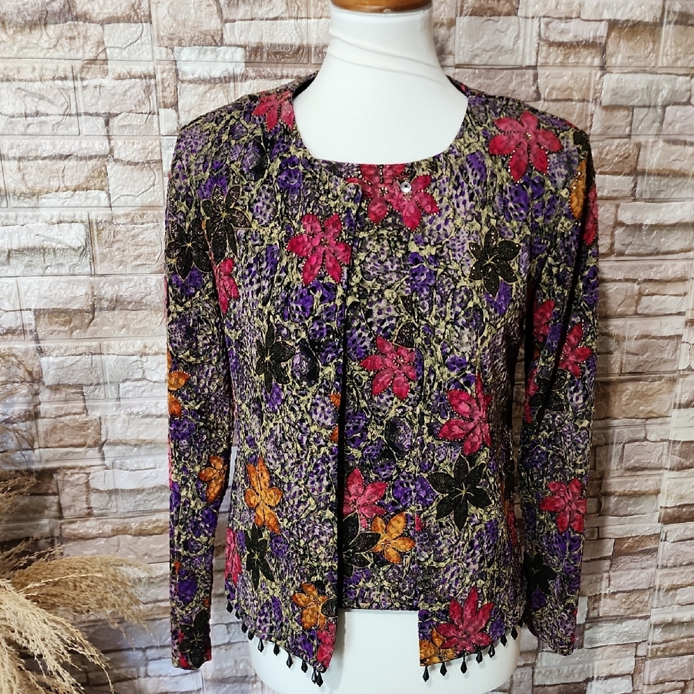 MSK Floral Jacket & Blouse